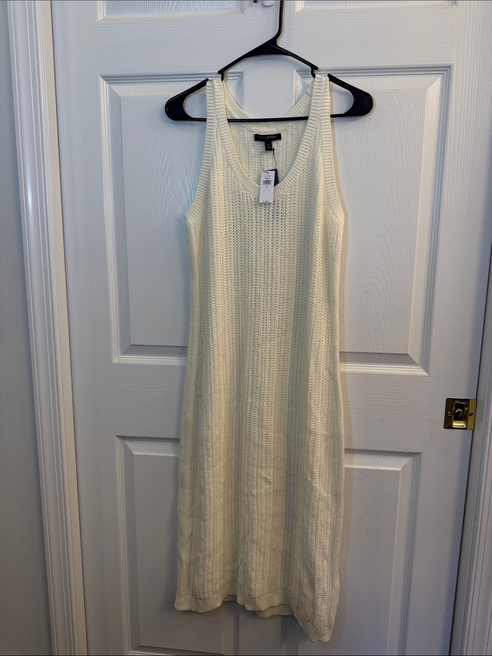 Banana Republic Cream Knit Midi Tank Dress